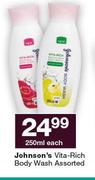 Johnson's Vita Rich Body Wash Assorted-250ml Each