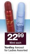 Yardley Aerosol For Ladies Assorted-90ml Each