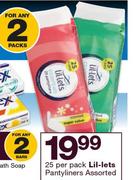 Lil-Lets Pantyliners Assorted-2 x 25 Per Pack