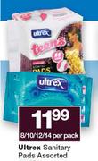 Ultrex Sanitary Pads Assorted-8/10/12/14 Per Pack