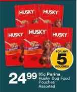Purina Husky Dog Food Pouches Assorted-5 x 85g