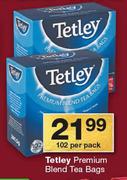 Tetley Premium Blend Tea Bags 102-Per Pack