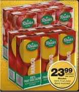 Rhodes 100% Fruit Juice Blend-6x200ml Per Pack