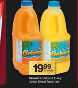 Bonnita Cabana Dairy Juice Blend Assorted-2Ltr Each