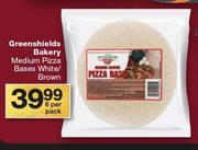 Greenshields Bakery Medium Pizza Bases White/Brown-6 Per Pack