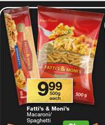Fatti's & Moni's Maaroni/Spaghetti-500g Each