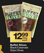 Buffet Olives Black/Calamata Style Olives-200g Each