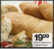 Olive & Rosemary Ciabatta-Each