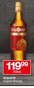 Klipdrift Export Brandy-750ml
