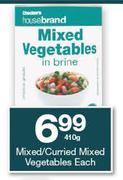Housebrand Mixed/ Curried Mixed Vegetables 410g-Each