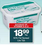 Housebrand 50% Fat Spread Lite Tub-1kg
