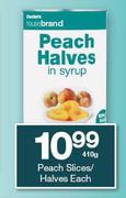 Housebrand Peach Slices/ Halves 410g-Each