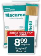 Housebrand Spaghetti/ Macroni 500g-Each 
