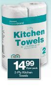 Housebrand 2 Ply Kitchen Towels 2's-Per Pack