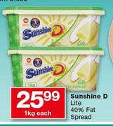 Sunshine D Lite 40% Fat Spread-1Kg Each