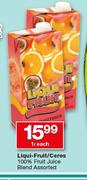 Liqui Fruit/Ceres 100% Fruit Juice Blend Assorted-1Ltr Each