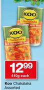 Koo Chakalaka Assorted-410g Each