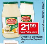 Crosse & Blackwell Mayonnaise Regular/Lite-750g/790g Each