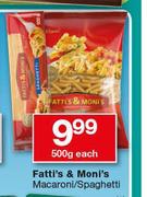 Fatti's & Moni's Macaroni/Spaghetti-500g Each