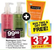 Neutrogena Visibly Clear face Wash-200ml,Facial Mask/Scrub-150ml,Oil Free Cream-50ml Each