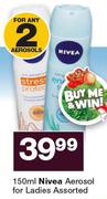 Nivea Aerosol For Ladies Assorted-2 x 150ml