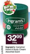Ingram's Camphor Hand & Body Cream Assorted-500g Each