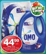 Omo Auto Washing Powder-2Kg/Liquid Detergent-1.5Ltr Each