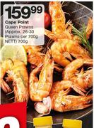 Cape Point Queen Prawns (Approx. 26-30 Prawns)-Per 700g
