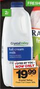 Crystal Valley Fresh Full Cream Milk-2Ltr