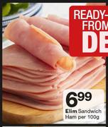 Elim Sandwich Ham-Per 100g