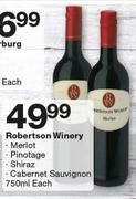 Robertson Winery Merlot, Pinotage, Shiraz, Cabernet Sauvignon-750ml Each