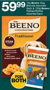 Beeno Dog Biscuits Assorted-1Kg Each & Beeno Flatties/Rollies Assorted-120g Each-Both For