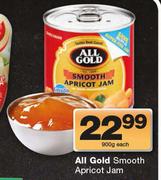 All Gold Smooth Apricot Jam-900g Each