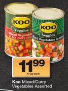 Koo Mixed/Curry Vegetables Assorted-410g Each