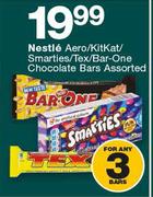 Nestle Aero/Kitkat/Smarties/Tex/Bar-One Chocolate Bars Assorted-For 3