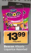 Beacon Allsorts Liquorice Assorted-150g Each
