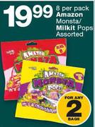 Amazon Monsta/Milkit Pops Assorted-2 x 8 Per Pack