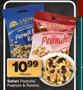 Safari Peanuts/Peanuts & Raisins-150g Each