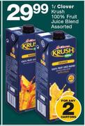 Clover Keush 100% Fruit Juice Blend Assorted-2 x 1Ltr