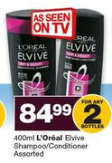 L'Oreal Elvive Shampoo/Conditioner Assorted-2 x 400ml