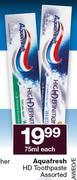 Aquafresh HD Toothpaste Assorted-75ml Each