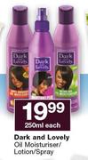 Dark & Lovely Oil Moisturiser/Lotion/Spray-250ml Each