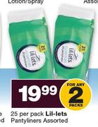 Lil-Lets Pantyliners Assorted-2 x 25 Per Pack