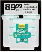 Addis 5 Piece 4 Side Locked Canister Set-Per Set