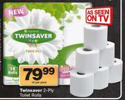 Twinsaver 2 Ply Toilet Rolls-18 Per Pack