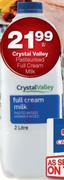 Crystal Valley Pasturised Full Cream Milk-2Ltr
