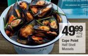 Cape Point Half Shell Mussels-400g