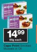 Cape Point Smoked Mussels In Oil-85g Each