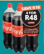 Coca Cola Original Taste Less Sugar Cola Drink-For 4 x 1.5L