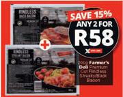 Farmer's Deli Premium Cut Rindless Streaky/Back Bacon-For 2 x 200g